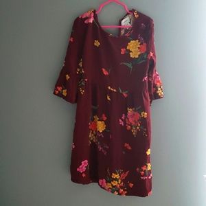 Burgundy Floral Dress